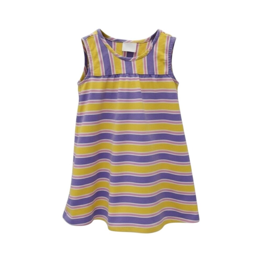 Hanna Andersson Yellow Purple Pink Striped Tank Top Cotton Girls Size 140 10